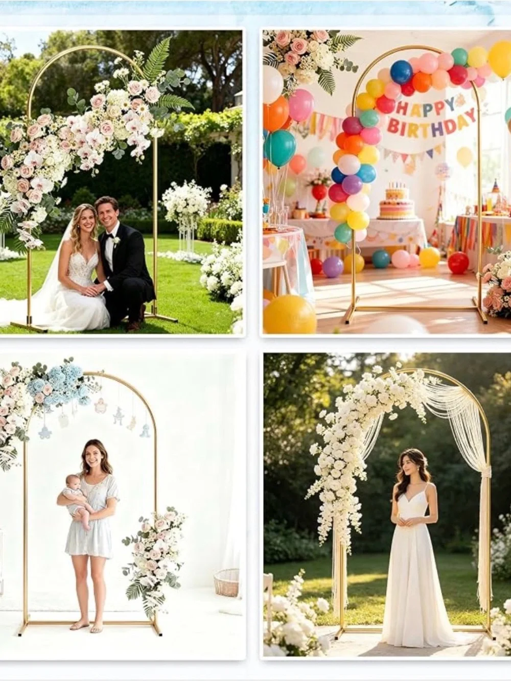 Elegant Gold Floral Arch